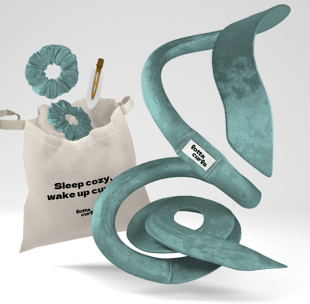 lotta curls Opaska do loków Original Velvet Set - Smooth Turquoise