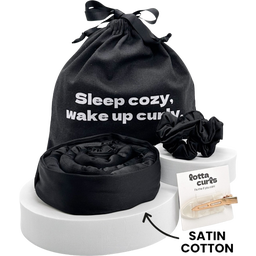 lotta curls Satin Cotton Curl Headband Set  - Black