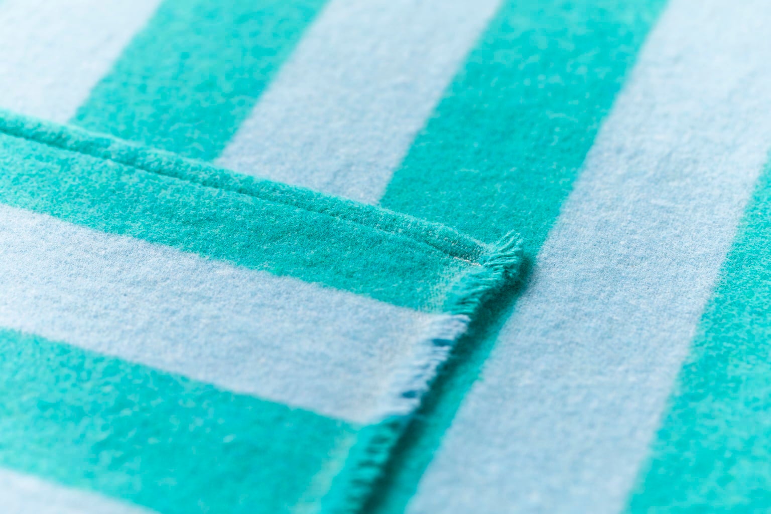 David Fussenegger LUCA Couverture en Flanelle Rayures - menthe