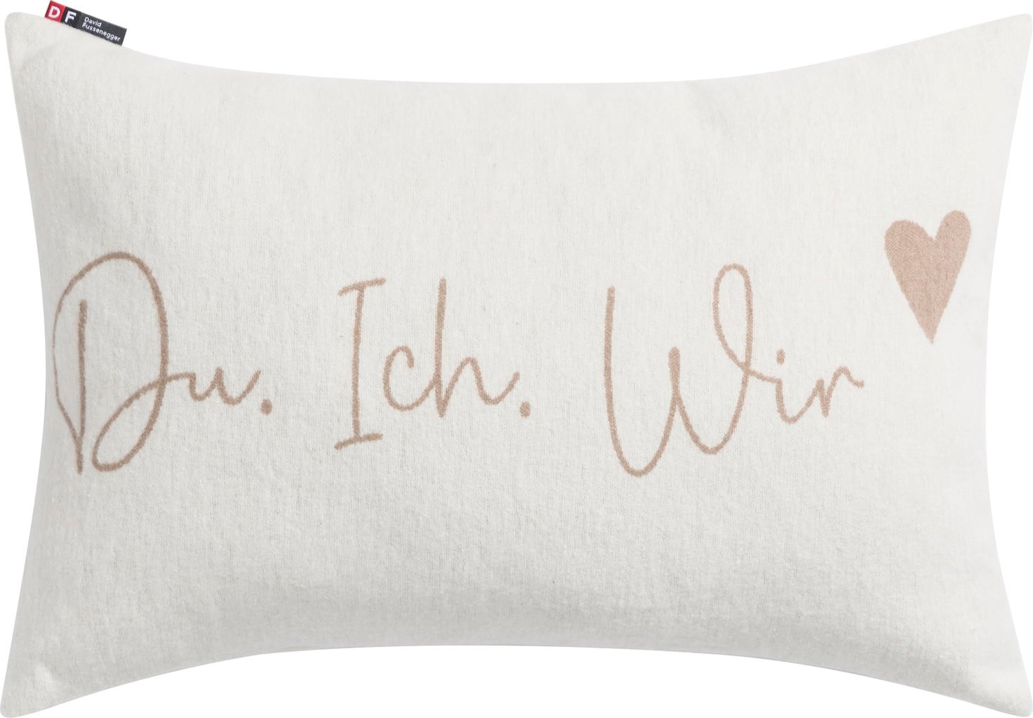 SILVRETTA Housse de Coussin « du ich wir » - blanc brut