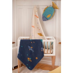 David Fussenegger MILA Baby Blanket - Fish - Navy