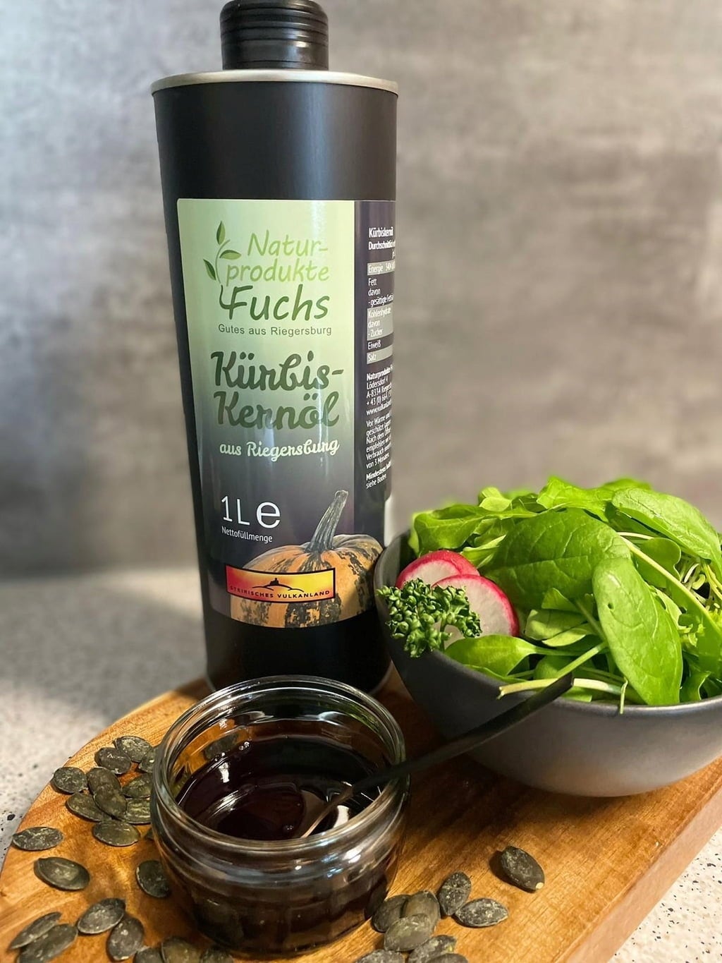 Naturprodukte Fuchs Kürbiskernöl g.g.A. in der Dose - 1 l