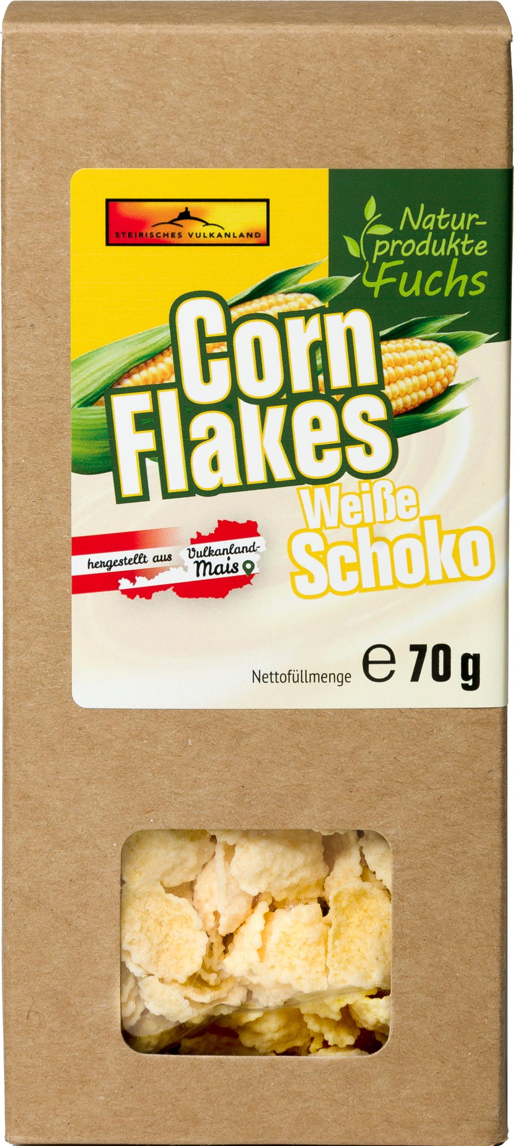 Naturprodukte Fuchs Knabber-Cornflakes Weiße Schoko