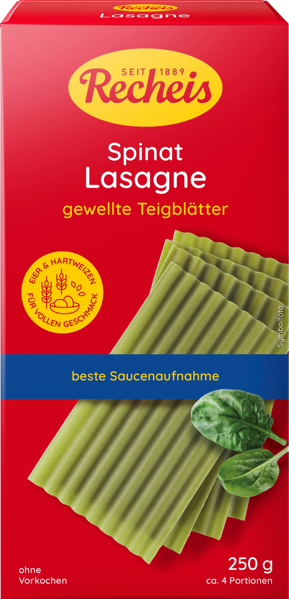 Recheis Premium Italian Pasta - Lasagnes Vertes - Lasagnes Vertes