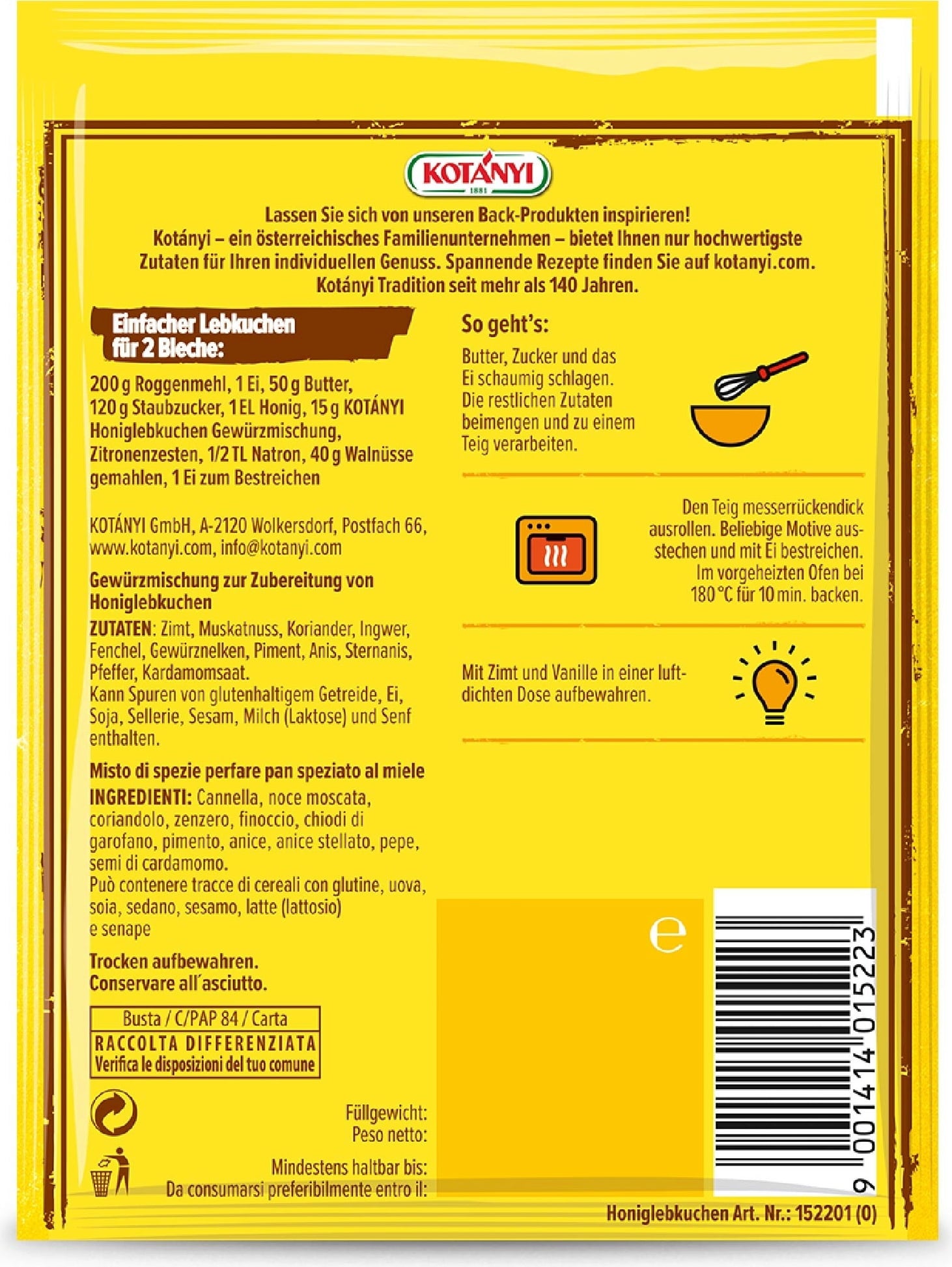 KOTÁNYI Honiglebkuchen - 31 g