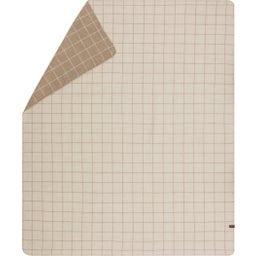 David Fussenegger Couverture en Laine MERANO « Carreaux » - Blanc brut