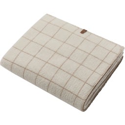 David Fussenegger Couverture en Laine MERANO « Carreaux » - Blanc brut