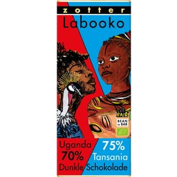 Zotter Schokoladen Bio Labooko Uganda 70% + Tanzania 75% - 70 g