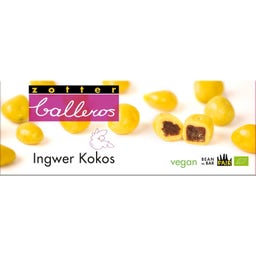 Zotter Schokoladen Balleros imbir w kokosie bio - 100 g
