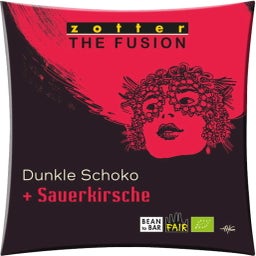 Biologische The Fushion Pure Chocolade + Zure Kers - 70 g
