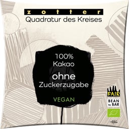 Bio Quadratur des Kreises 100% Dunkle Schoko ohne Zucker - 70 g