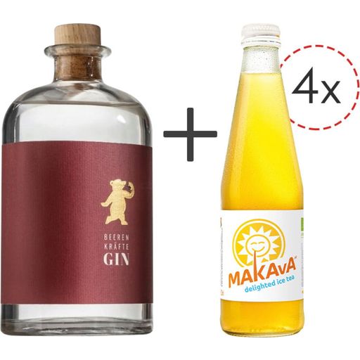 Beerenkräfte Gin plus 4 Flaschen Makava - 1 Set