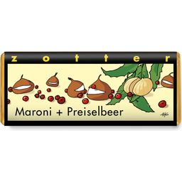 Zotter Schokoladen Bio Maroni & Brusnice - 70 g