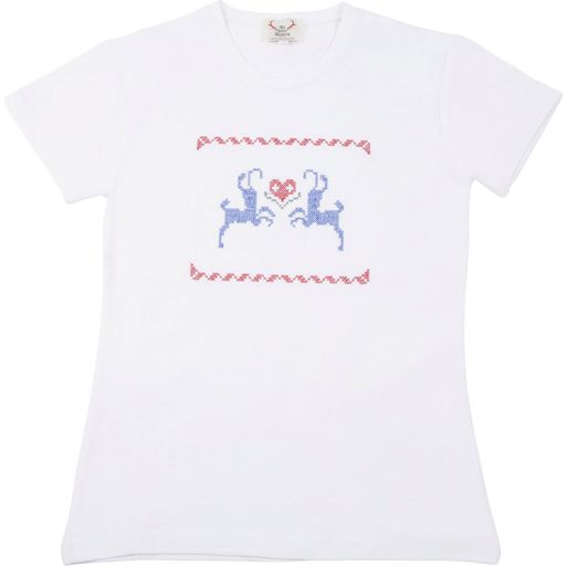 Tu Felix Austria Women's Cross-Stitch T-Shirt, white