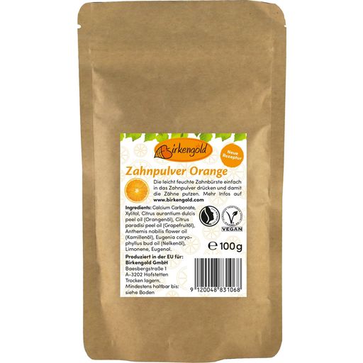 Birkengold Orange Tooth Powder - Refill Pack 100g