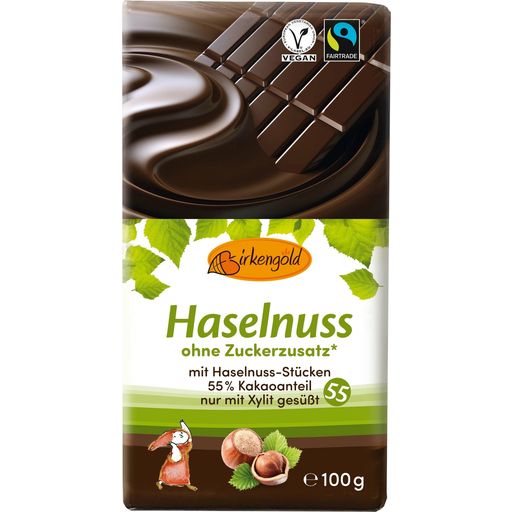 Birkengold Dark Chocolate with Hazelnuts - 100 g
