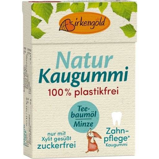 Birkengold Natur Kaugummi Teebaumöl-Minze - 28 g