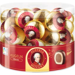 Austria Mozartkugeln Čokoladni pralineji v prozorni embalaži - Classic