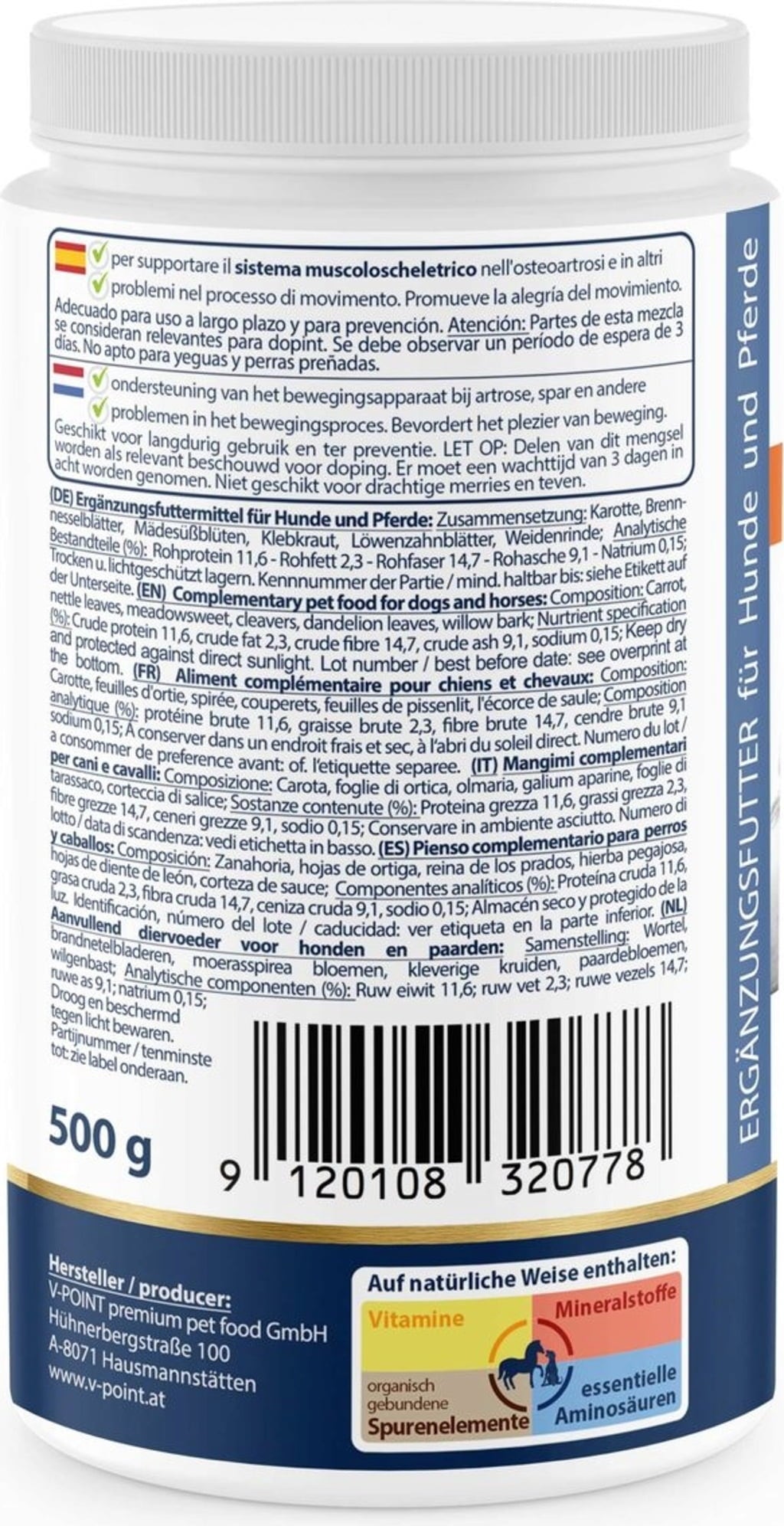 ARTHRO Plus -Premium Kräuterpulver für Hunde und Pferde - 