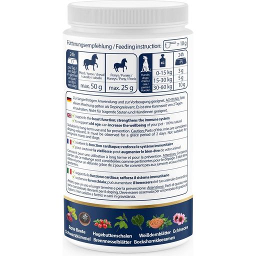 SENIOR VITAL - Premium Kräuterpulver für Hunde und Pferde - 