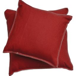 Cushion SYLT uni with Decorative Stitch, 40x40 cm - China red