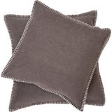 SYLT - Coussin Uni avec Ourlet Décoratif | 40x40 cm