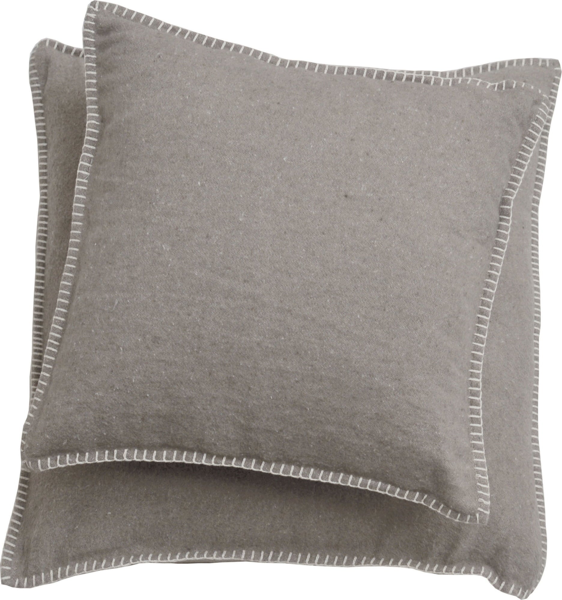 SYLT - Coussin Uni avec Ourlet Décoratif | 40x40 cm, boue
