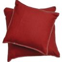 SYLT Cushion Uni with Decorative Stitch, 50x50 cm - China red