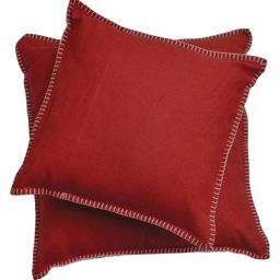 SYLT Cushion Uni with Decorative Stitch, 50x50 cm - China red