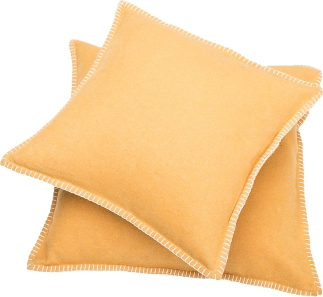 Kissen SYLT uni mit Zierstich, 50x50 cm, gold