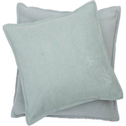 SYLT - Coussin Uni avec Ourlet Décoratif | 50x50 cm - gris clair