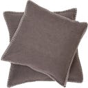 SYLT Cushion Uni with Decorative Stitch, 50x50 cm, Fango