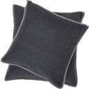 SYLT Cushion Uni with Decorative Stitch, 50x50 cm - Anthracite