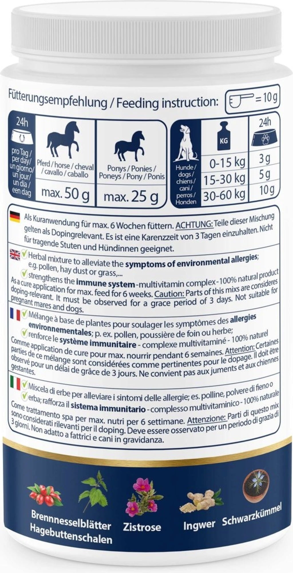 ALLERGO PLUS - ziołowy proszek premium dla psów i koni - 500 g