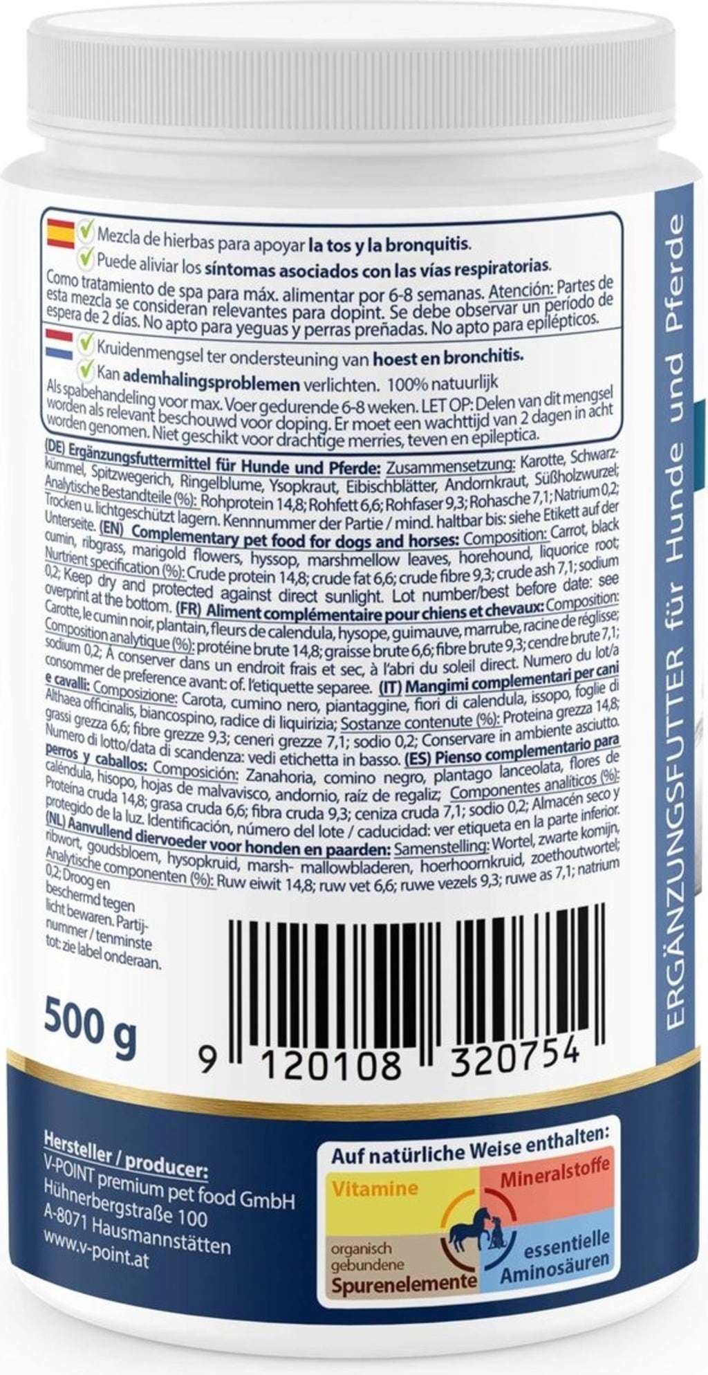 BRONCHIO VITAL - Poudre Végétale pour Chien et Cheval - 500 g