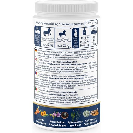 BRONCHIO VITAL - Premium Kräuterpulver für Hunde und Pferde - 500 g