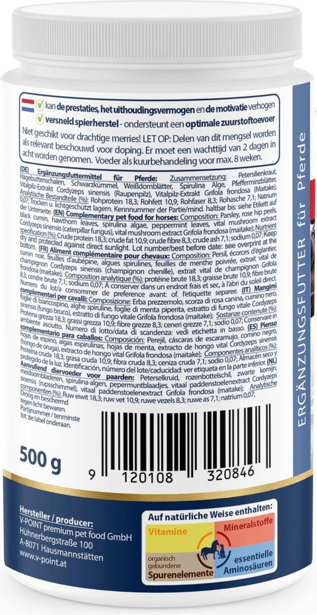HIGH Performance - Medicinal Mushroom and Premium Herbal Powder for Horses - 500 g