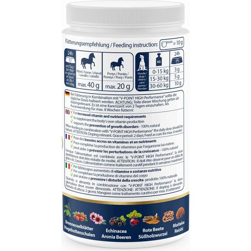 VITAMIN Booster - Fungo Medicinale ed Erbe in Polvere Premium per Cani e Cavalli - 500 g