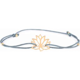 Bracelet "Lotus" Argent Massif - Bleu Foncé-Gris/Rose