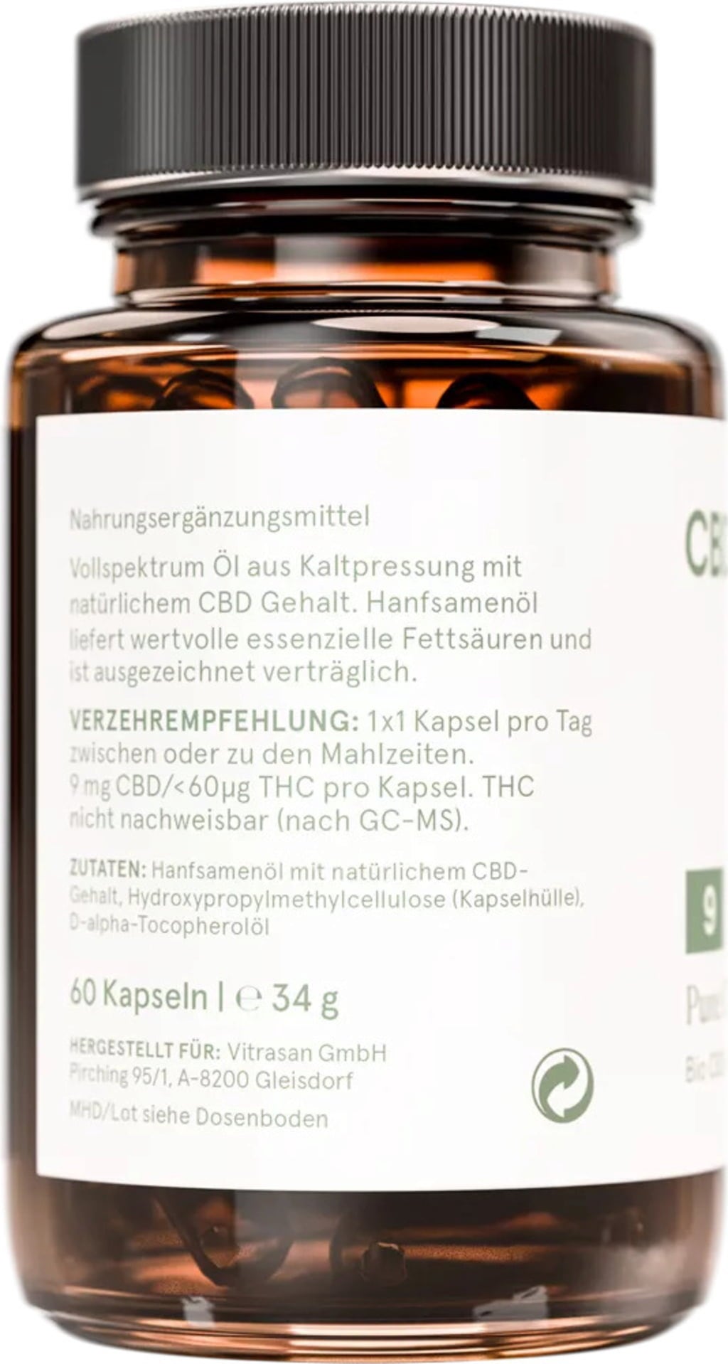 PURE CBD 9 - 60 Kapseln