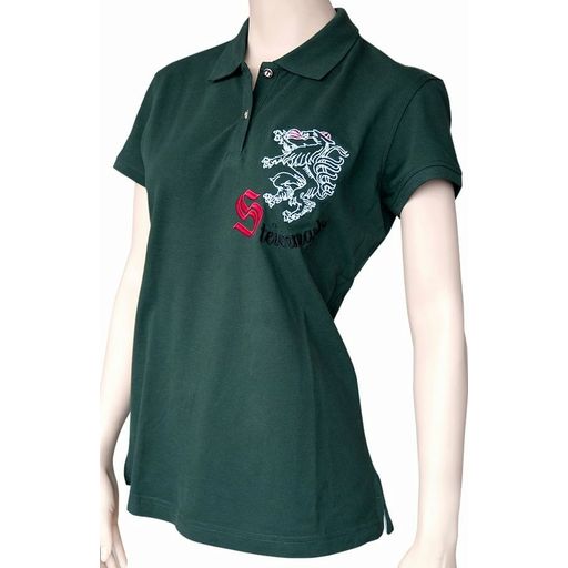 Trachtenmode Hiebaum Ladies Traditional Polo, Pine Green