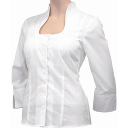 Trachtenmode Hiebaum Traditionele blouse zonder kant, wit