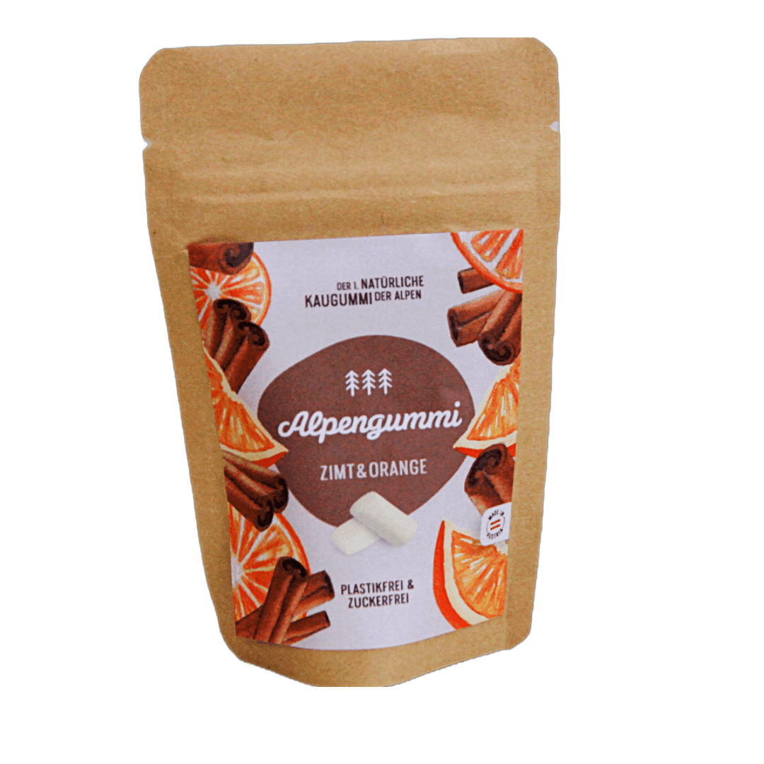 Alpengummi Cinnamon-Orange Chewing Gum - 12 g
