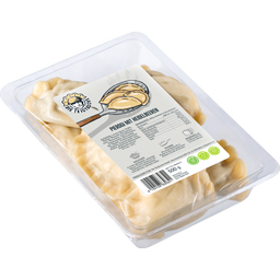 Die Teigtasche Pierogi mit Heidelbeeren (Schwarzbeeren)