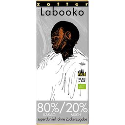 Bio Labooko 80% / 20% Kakao-Milch-Tafel superdunkel