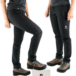Alpin Loacker Ženske softshell pohodne hlače, črne