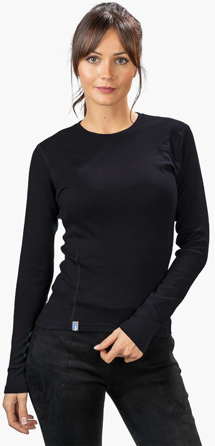 Alpin Loacker Damen Merino langarm Shirt schwarz