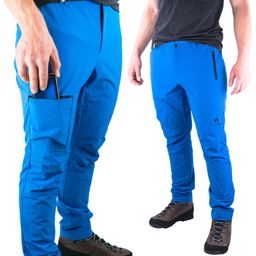 Męskie spodnie turystyczne softshell niebieskie