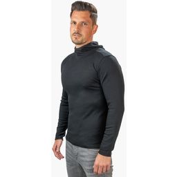 Alpin Loacker Moški merino pulover s kapuco, črn