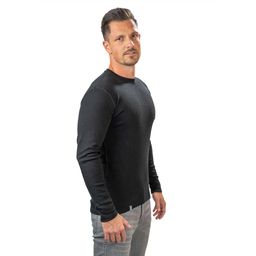 Moška merino majica z dolgimi rokavi, črna